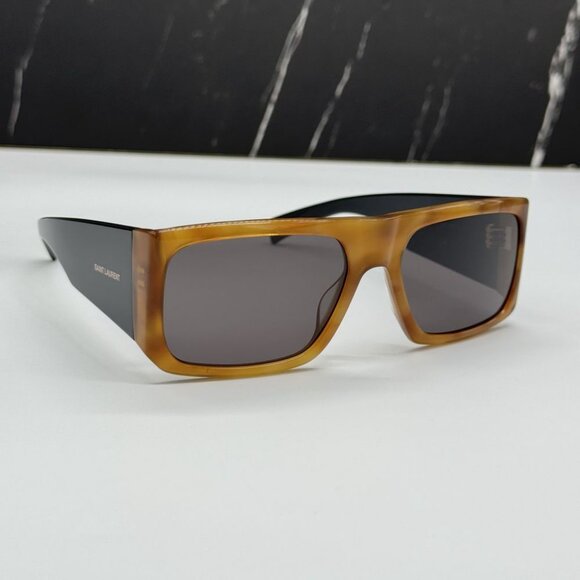 NEW SAINT LAURENT SL635 ACETA 005 SUNGLASSES UNISEX SQUARE HAVANA SL635 005 - Picture 1 of 9